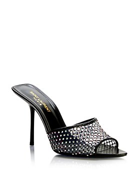 Saint Laurent - Women's Liz Embellished High Heel Slide Sandals