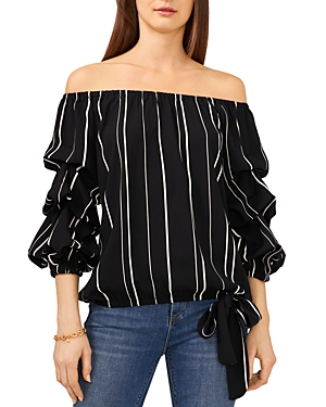 Shop Vince Camuto Off The Shoulder Ruffle Top In Rich Black
