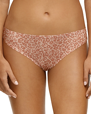 Chantelle Soft Stretch One-size Seamless Thong In Neutral Leopard