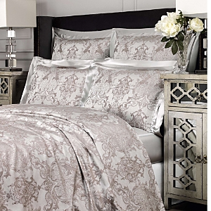 Togas House Of Textiles Raphael Silk Duvet Cover, Queen In Silver