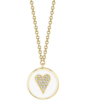 Moon & Meadow 14k Yellow Gold Diamond Heart & Enamel Pendant Necklace, 18 - 100% Exclusive In White/gold