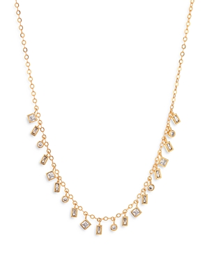 LUV AJ CRYSTAL SHAKY CHARM STATEMENT NECKLACE IN GOLD TONE, 16-18.5
