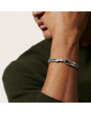 Men's Sterling Silver Classic Chain Double-Row Bracelet