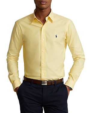 Polo Ralph Lauren Classic Fit Stretch Oxford Shirt In Yellow