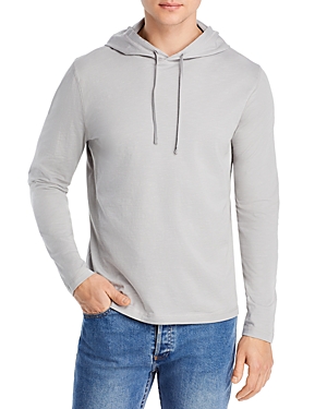 The Men's Store At Bloomingdale's Cotton Solid Hooded Long Sleeve Tee - 100% Exclusive In Gray