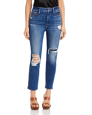 FRAME LE SYLVIE HIGH RISE CROPPED STRAIGHT LEG JEANS IN SWOON