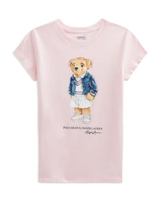 Ralph Lauren Girls' Polo Bear Cotton Jersey Tee Big Kid