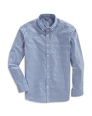 Vineyard Vines Gingham On-the-go Brrr Classic Fit Shirt In Blue Bay