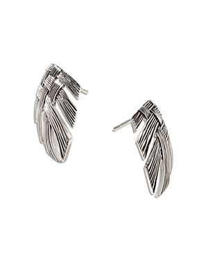 John Hardy Sterling Silver Bamboo Weave Style Drop Earrings In Silver