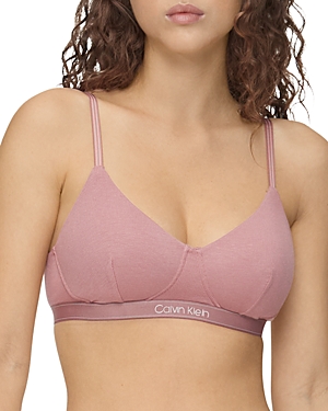 Pure Ribbed Lightly Lined Bralette In Barely Pink