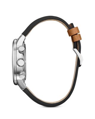 Eco-Drive Avion Chronograph Leather Strap Watch, 44mm