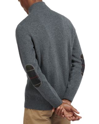 Holden Wool Tartan Trim Regular Fit Quarter Zip Mock Neck Sweater