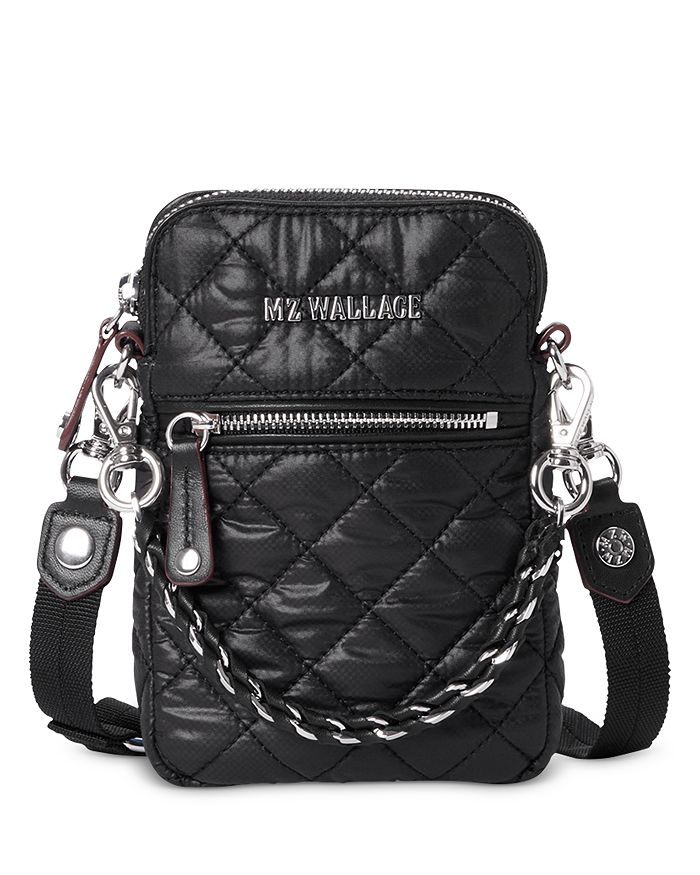 MZ Wallace Crosby Micro Quilted Nylon Crossbody Bag Black
