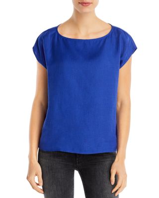 Eileen Fisher Boat Neck Cap Sleeve 
