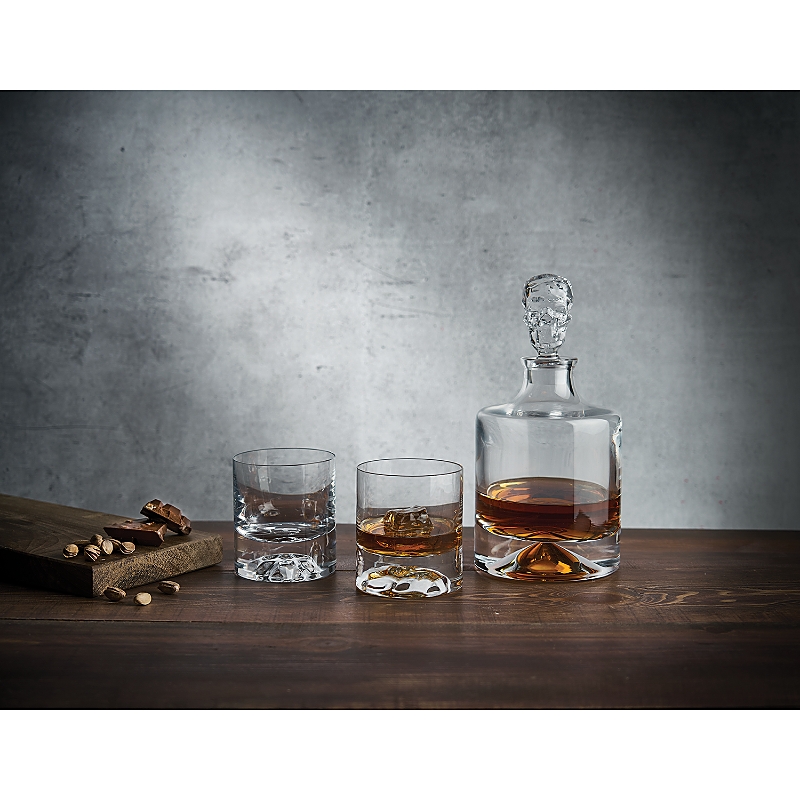 Nude Glass Shade Decanter & Glass Set In Clear