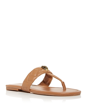 Kurt Geiger Kensington T-bar Quilted Leather Sandals In Light/pastel