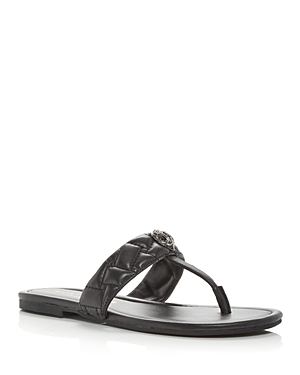 Kurt Geiger Leather Kensington T-bar Sandals In Black