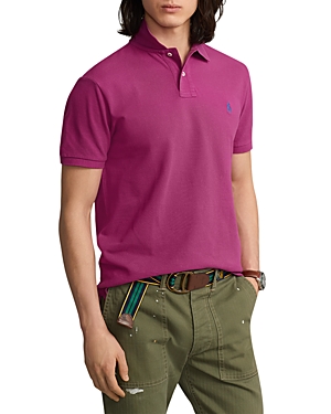 Polo Ralph Lauren Cotton Mesh Solid Custom Slim Fit Polo Shirt In Vivid Pink