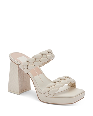 Dolce Vita Ashby Womens Faux Leather Open Toe Platform Sandals In Ivory Stella