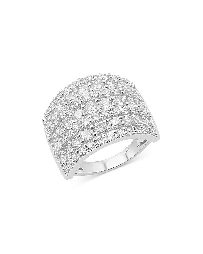 Bloomingdale's Diamond Multirow Statement Ring in 14K White Gold, 3.0