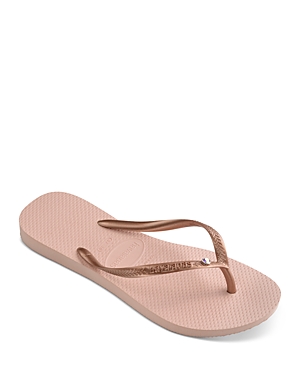 Havaianas Slim Metallic Ballet Rose/golden Blush In Ballet Rose