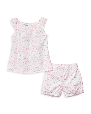 Shop Petite Plume Girls' Dorset Floral Amelie Pajama Shorts Set - Baby, Little Kid, Big Kid In White