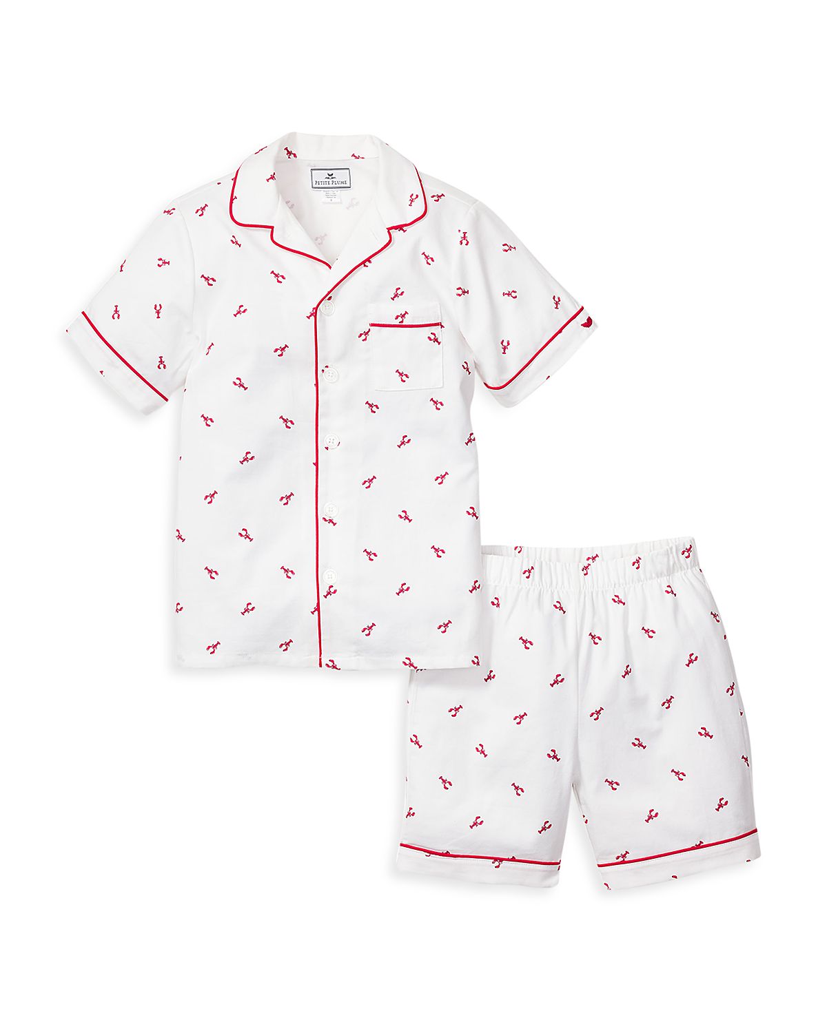 Petite Plume Unisex Brixham Lobster Pajama Shorts Set - Baby, Little Kid, Big Kid