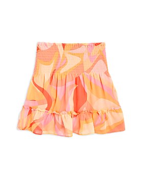 AQUA - Girls' Abstract Print Smocked Skirt, Big Kid - 100% Exclusive