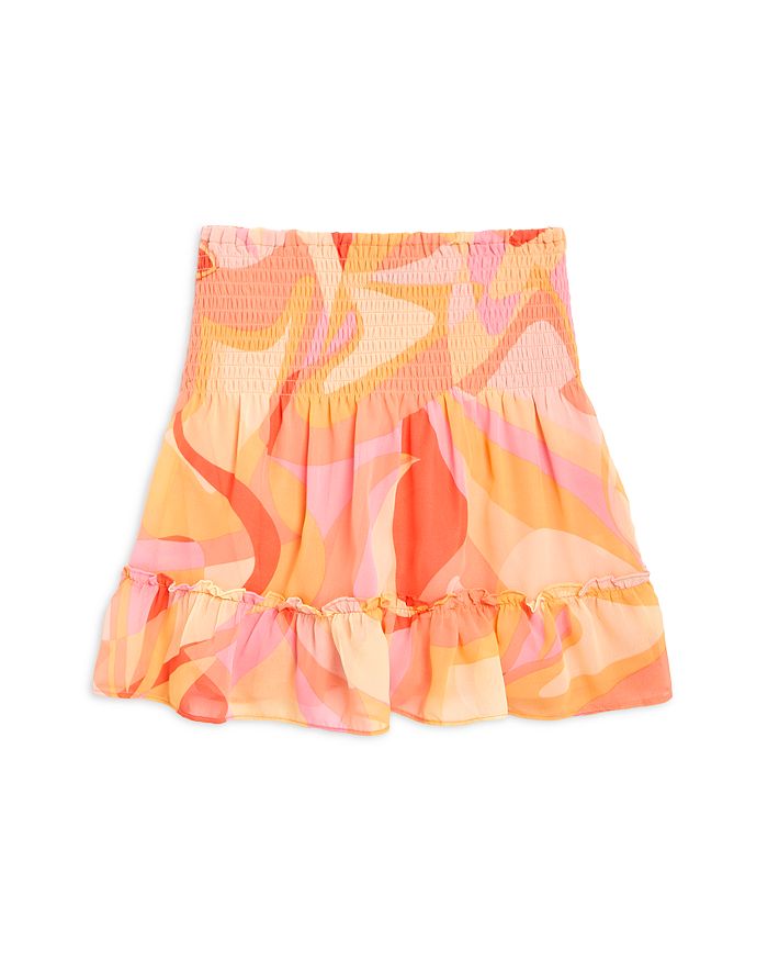 Bloomingdales Girls Clothing Skirts Printed Skirts 100% Exclusive Big Kid Girls Abstract Print Smocked Skirt 