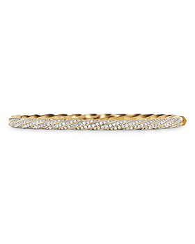 David Yurman - Cable Edge Bracelet in Recycled 18K Yellow Gold with Full Pavé Diamonds
