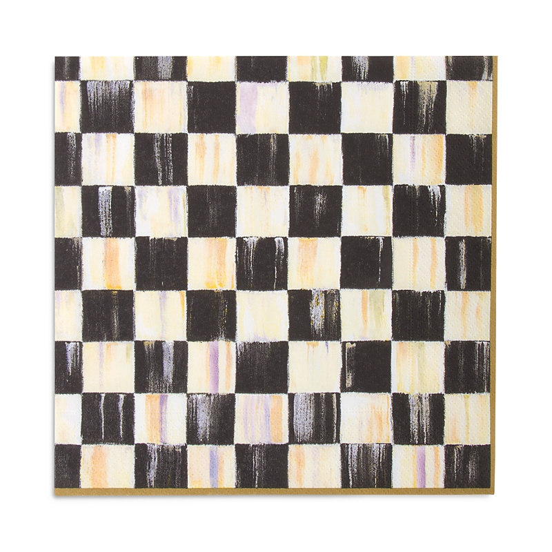 Mackenzie-childs Courtly Check Dinner Paper Napkins, Pack Of 20 In Black/white