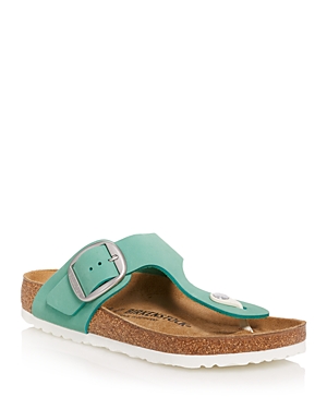 Birkenstock Women's Gizeh Big Buckle Nubuck Sandals In Bold Jade