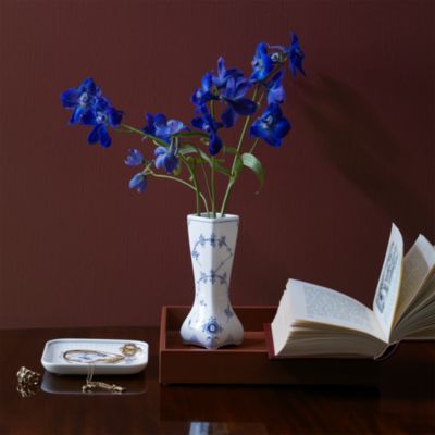 Blue Fluted Plain Small Vintage Vase