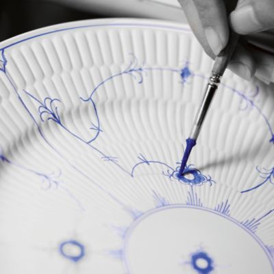 Blue Fluted Plain Dinner Plate