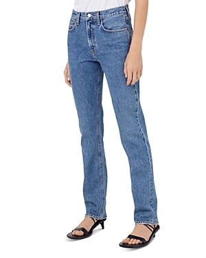 AGOLDE LYLE LOW RISE SLIM LEG JEANS IN HOUR