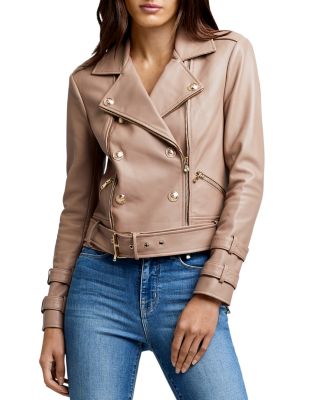 L'AGENCE Billie Belted Leather Jacket 