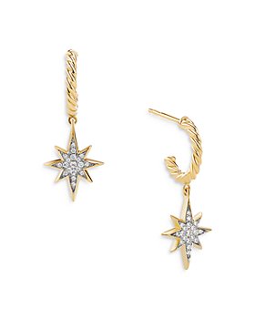 David Yurman - Cable Collectibles North Star Drop Earrings in 18K Yellow Gold with Pavé Diamonds