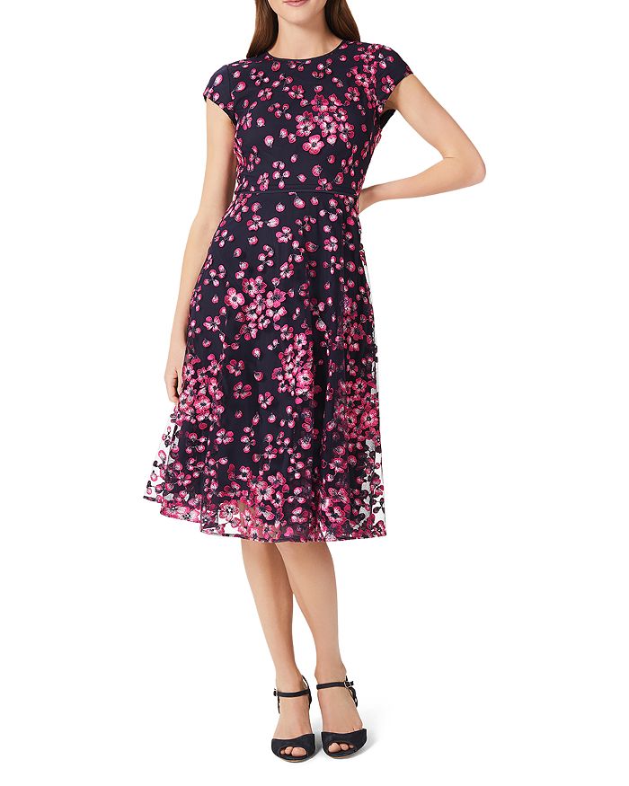 HOBBS LONDON Tia Embroidered Fit & Flare Dress | Bloomingdale's