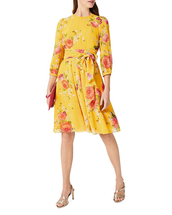 HOBBS LONDON Jasmina Printed Fit & Flare Dress Bloomingdale's