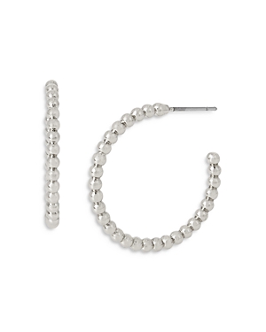 Shop Allsaints Frozen Chain Hoop Earrings In Silver