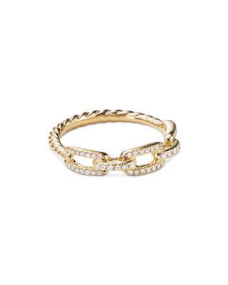 David Yurman - 18K Yellow Gold Diamond Link Statement Rings
