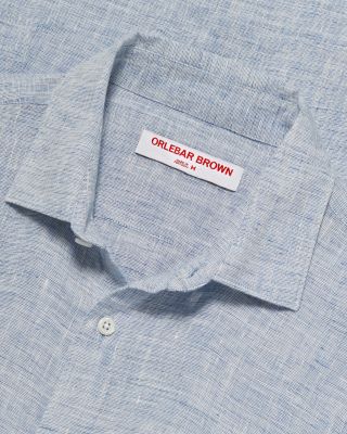 Giles Linen Textured Tailored Fit Button Down Shirt