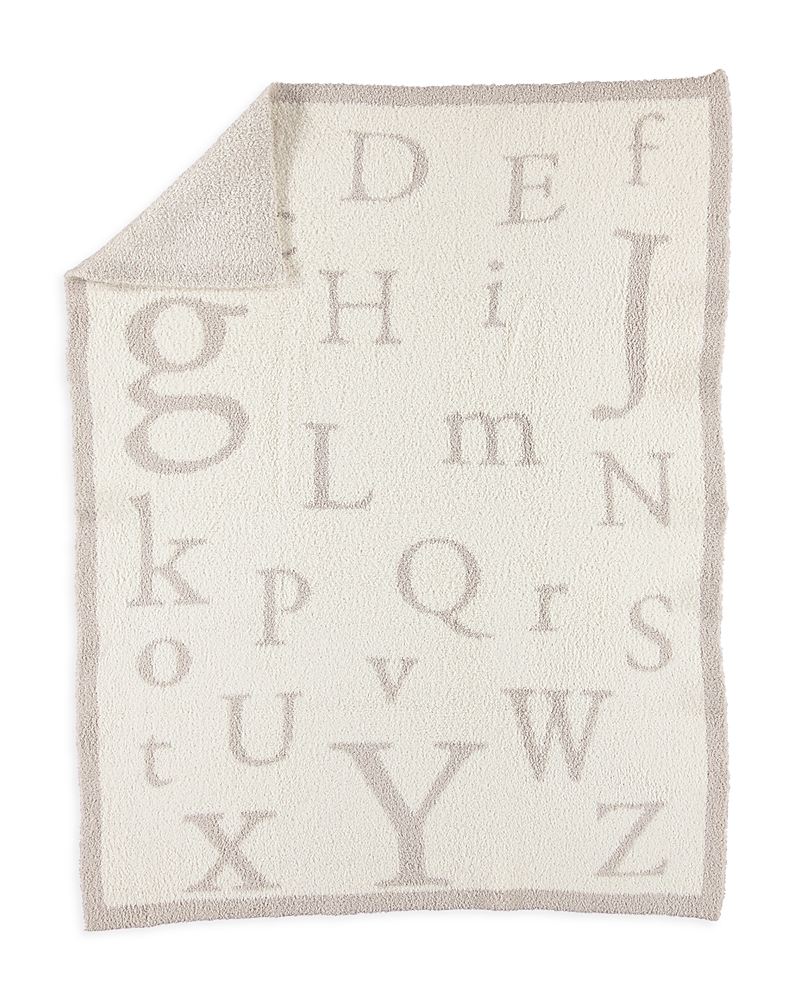 Barefoot Dreams Cozychic Abc Blanket - Baby In Stone/cream