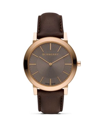Burberry Slim Taupe Watch With Taupe Leather Strap 40 Mm Bloomingdale S