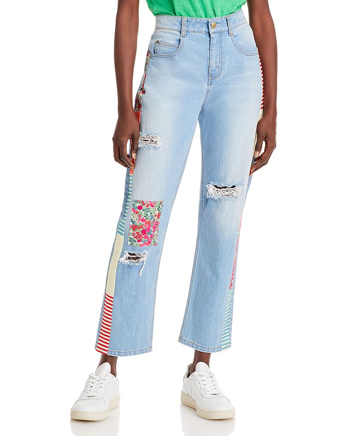 Hellessy Facet Mid Rise Straight Jeans in Light Wash | Bloomingdale's