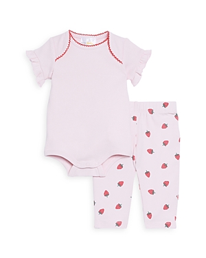 Bloomie's Baby Girls' Ribbed Bodysuit & Strawberry Pants Set, Baby - 100% Exclusive In Pink