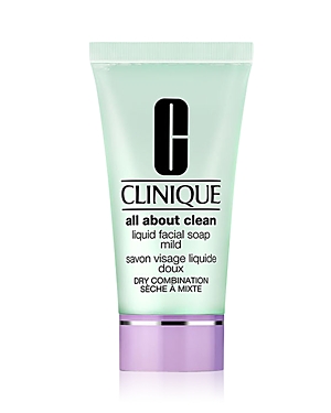 Shop Clinique Mini All About Clean Liquid Facial Soap Mild For Dry To Dry/combination Skin 1 Oz.