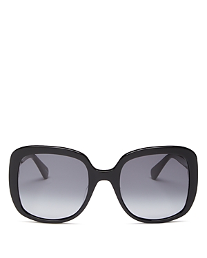 Shop Kate Spade New York Square Sunglasses, 56mm In Black/gray