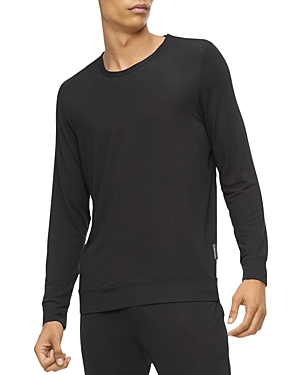 Shop Calvin Klein Ultra Soft Modern Lounge Sweatshirt In Black