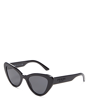 Shop Prada Cat Eye Sunglasses, 52mm In Black/gray